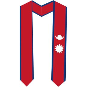 Nepal Flag Graduation Sash Satin Scarf 72" Stole for Abroad Student International Study Class