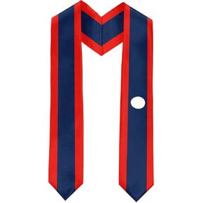 Laos Flag Graduation Sash Satin Scarf 72" Stole for Abroad Student International Study Class