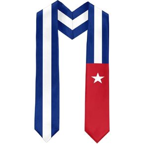 Cuba Flag Graduation Sash Satin Scarf 72" Stole for Abroad Student International Study Class