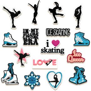 Skating Shoe Charms, Ice Skating Shoe Decoration Charms, Accessories for Shoes Bracelet Wristband Sandals, Gifts for Birthday, Party, Holiday