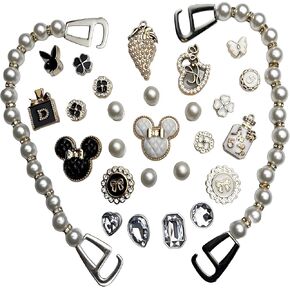 سحر أحذية Bling للنساء والبنات ، سحر أحذية Girly Bling ، سلاسل اللؤلؤ Charms Classics DIY SHARMS SHARMS ، Perfect Birthday Party Party