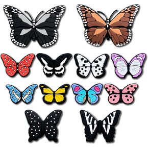 7 12 15Pcs Butterfly Charms for Croc Clog Shoes Decoration, Colorful Butterfly Charms Accessories for Shoe
