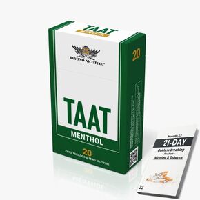 TAAT Herbal Cigarettes - Natural, Nicotine-Free, Tobacco-Free - Natural Herbal Smoking Blend Alternative with 50mg Extract for Adults - Full Flavors, Delicate Taste - 20-Stick Flip Top Pack (Menthol)