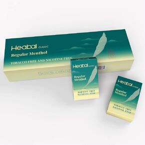 HEABAL Herbal Cigarettes - Classic Menthol - Nicotine Free & Tobacco Free - 10 Pack Carton (20/Pack, 200 Total) incl. Frugal Smoker Sticker