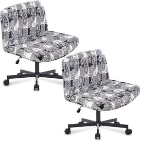 Levoberger archless Criss Cross Office Desk Chair Cover Slippercovers Printed Datile Desk Craf