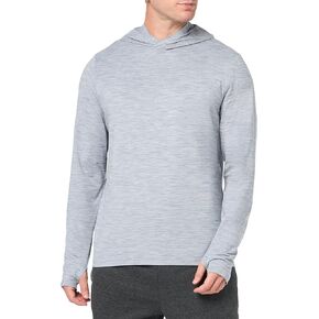 Amazon Essentials Men's Active Quick Dry Tech Stretch Long-Sleeve Hooded Pullover T-Shirt