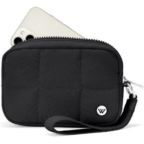 WESTBRONCO Puffer Wristlet Wallets for Women Nylon Wallet with Zipper Quilted Purse for Travel Credit Card Holder Phone