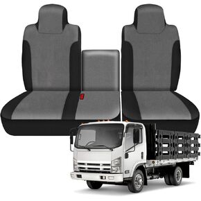 Truck Seat Cover Compatible with 2006-2024 2025 Isuzu NPR Front 40/60 Split Bench Seat Cover