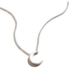 Alex and ANI Path of Symbols Adjustable Necklace for Women, Moon Pendant, Sterling Silver, 15 to 18 in