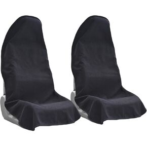Car Seat Covers Universal Car Protective Front Seat Covers Washable Non-Slip Seat Protectors for Gym Workouts,Waterproof and Sweatproof Towel Seat Covers for Cars,Trucks, Jeeps (Black)