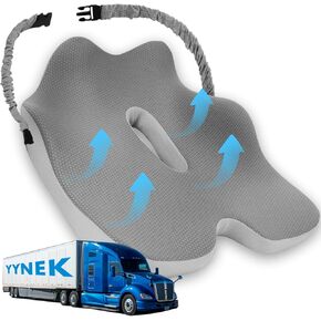 X-Large Seat Cushion for Truck Driver, Upgraded Truck Seat Cushion for Long-Term Driving Back Support & Pain Relief, Greater Memory Foam with Non-Slip Washable Cover, Relieves Truck Car Sitting & Pain
