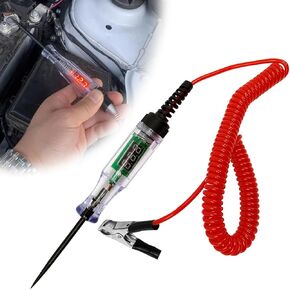 Automotive Test Light Digital LED Circuit Tester with 70.8 Inches Retractable Spring Wire, DC 3V/6V/12V/24V Inductive Test Pen for Checking Vehicle Car Truck Motorcycle Boat Fuses and Battery Voltage