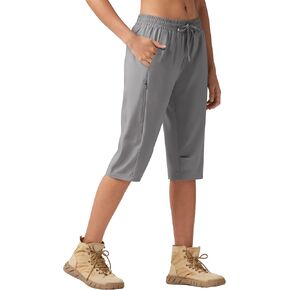 Willit Womens 15" Long Shorts Below Knee Length Capri Hiking Cargo Lightweight Quick Dry Water Resistant Zipper Pocket