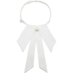 Bow Tie for Women, Adjustable Pre-tied Womens Bow Ties with Artificial Pearls Accessory for Casual, Party, Wedding