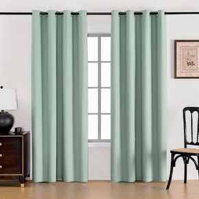 Blackout Curtains for Bedroom 52x84 Inches 2 Panel Set - Thermal Insulated Lightweight Drapes, Summer Refresh Room Darkening Curtains with Grommet (Sage Green)