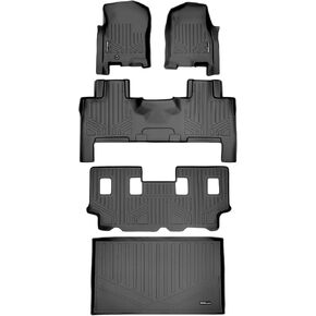 SMARTLINER Floor Mats - Cargo Liner Behind 3rd Row Set Compatible with 07-10 Expedition EL/Navigator L with 2nd Row Bench Seat or Console