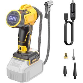 تضخم الإطارات اللاسلكي متوافق مع بطاريات DeWalt 20V ، وضاغط الهواء المحمول 160psi مع وإغلاق السيارات ، والتضخم السريع للسيارات ، والدراجات النارية ، والدراجات ، وأدوات الكرات الرياضية فقط