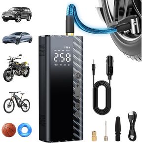 ضاغط الهواء المحمول الناتج عن الإطارات ، 3x أسرع 150psi مضخة هواء لإطارات السيارات 12000 مللي أمبير في الساعة و 12 فولت DC ، مضخة الإطارات اللاسلكية للسيارة ، دراجة ، دراجة نارية ، كرة ، مع مقياس ضغط الإطارات-قبالة