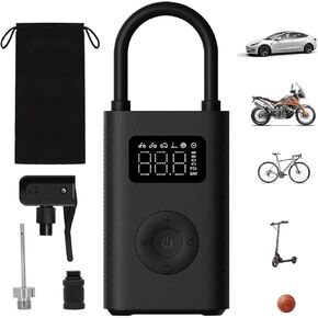 ضاغط الهواء الكهربائي المحمول Xiaomi ، 150 رطل / بوصة مربعة على سيارة ، سكوتر ، إطارات الدراجات والكرات - لاسلكي مع الكشف عن الضغط الرقمي