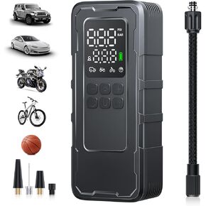 Tire Inflator Portable Air Compressor, 150PSI & 20000mAh Air Pump for Car Tires with Digital Tire Pressure Gauge, Electric 4X Fast Inflation Portable Tire Inflator for Car, Motorcycle, Bike, Ball