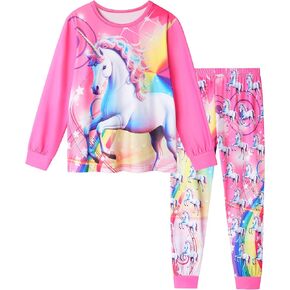 LQSZ Girls Pajamas Kids Toddler Halloween PJs Christmas Sleepwear for Kids Size 2-12 Years