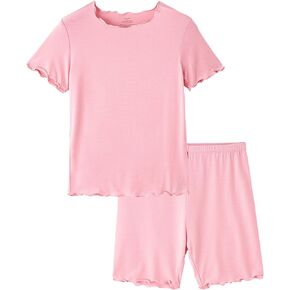 البنات بويز دبابة بيجاماس بلا أكمام شورت الصيف pjs للجنسين أطفال لينة من Viscose من Bamboo Sleepwear 2t-7y