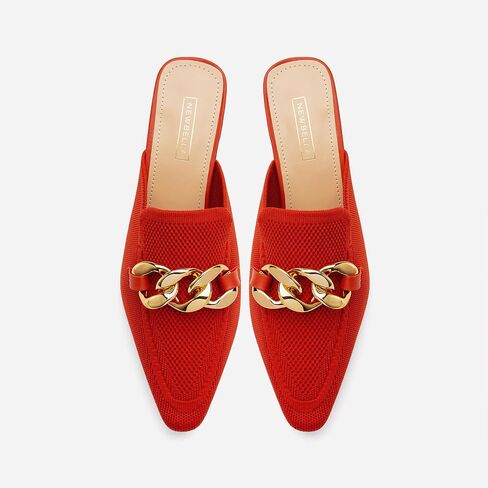 Women's Knit Pointed Toe Chunky Heel Mules, Comfortable Slip-On Sandals for Business and Daily Wear in Kuwait