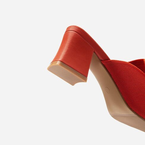 Women's Knit Pointed Toe Chunky Heel Mules, Comfortable Slip-On Sandals for Business and Daily Wear in Kuwait