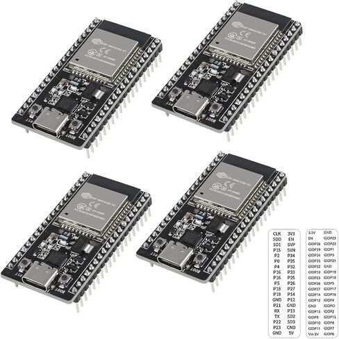 10 قطع من النوع C ESP32 ESP-32S لوحة تطوير 2.4 جيجا هرتز ثنائي الوضع واي فاي بلوتوث معالج متحكم ثنائي النواة مدمج مع هوائي ESP32s RF AMP Filter AP STA لـ Arduino IDE in Saudi Arabia
