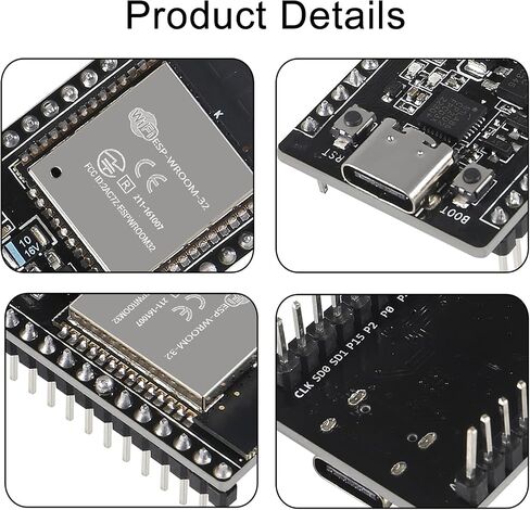 10 قطع من النوع C ESP32 ESP-32S لوحة تطوير 2.4 جيجا هرتز ثنائي الوضع واي فاي بلوتوث معالج متحكم ثنائي النواة مدمج مع هوائي ESP32s RF AMP Filter AP STA لـ Arduino IDE in Saudi Arabia