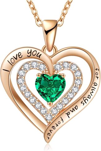 REDBEE Necklaces for Women Birthstone Heart Necklace Jewelry for Wife Girlfriend Woman Necklace in Saudi Arabia