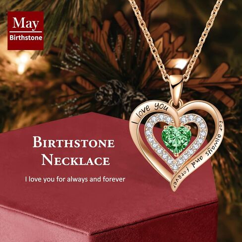 REDBEE Necklaces for Women Birthstone Heart Necklace Jewelry for Wife Girlfriend Woman Necklace in Saudi Arabia