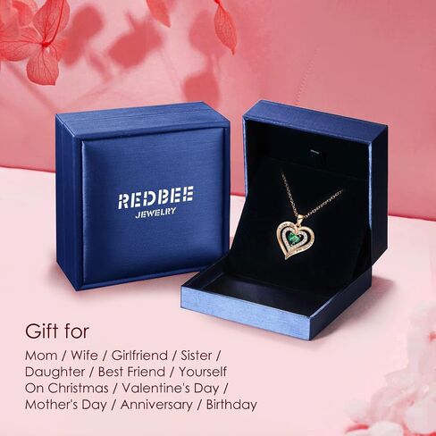 REDBEE Necklaces for Women Birthstone Heart Necklace Jewelry for Wife Girlfriend Woman Necklace in Saudi Arabia