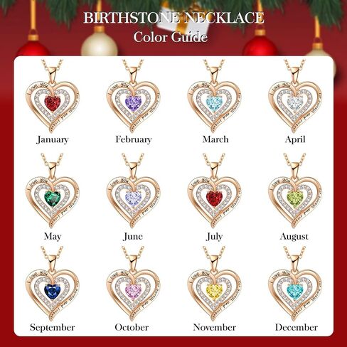 REDBEE Necklaces for Women Birthstone Heart Necklace Jewelry for Wife Girlfriend Woman Necklace in Saudi Arabia