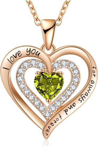 REDBEE Necklaces for Women Birthstone Heart Necklace Jewelry for Wife Girlfriend Woman Necklace in Saudi Arabia