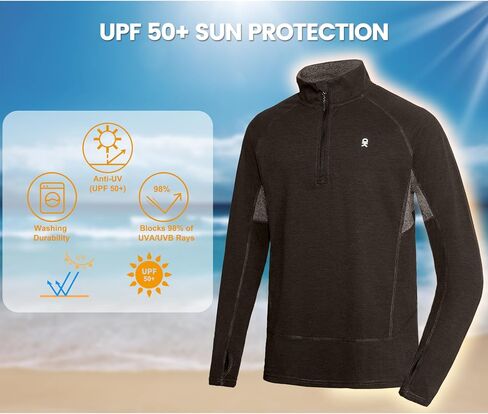Little Donkey Andy Men's Lightweight Quarter Zip Pullover,UPF 50+ Long Sleeve Athletic Shirts for Outdoor Running Golf in Saudi Arabia