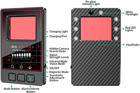 كاشف الكاميرا الخفية MCJ HX13، جهاز كشف الكاميرا المحمول المضاد للتجسس ونظام تحديد المواقع للسفر والفنادق والسيارات in Kuwait