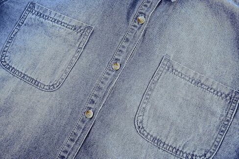 Imesrun Womens Button Down Denim Shirt Chambray Casual Long Long Collared Boyfriend Jean Jean Jacket Screet مع جيوب in Kuwait