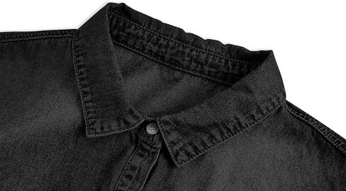 Imesrun Womens Button Down Denim Shirt Chambray Casual Long Long Collared Boyfriend Jean Jean Jacket Screet مع جيوب in Kuwait