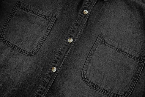 Imesrun Womens Button Down Denim Shirt Chambray Casual Long Long Collared Boyfriend Jean Jean Jacket Screet مع جيوب in Kuwait