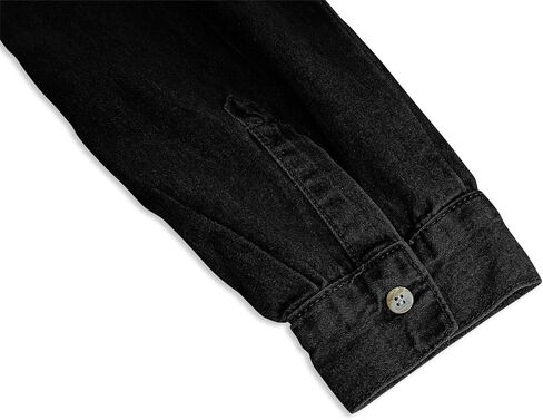 Imesrun Womens Button Down Denim Shirt Chambray Casual Long Long Collared Boyfriend Jean Jean Jacket Screet مع جيوب in Kuwait