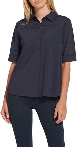 Lysse Women's Josie Short Sleeve Button Down in Saudi Arabia