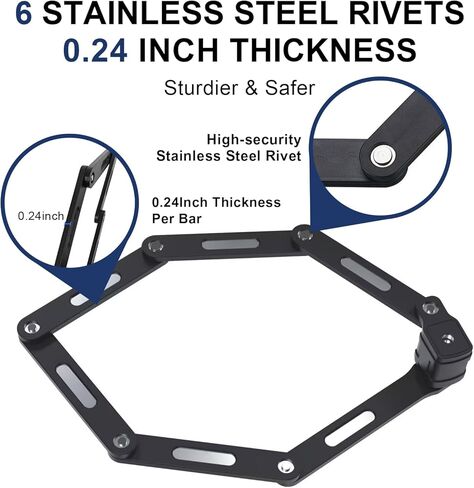 35 Inch Folding Bike Lock with Mount Bracket Kit, 4-Digit Combination for Bicycles, Electric Scooters, Heavy Duty Anti-Theft, Anti-Cut, Anti-Pry Bicycle Lock in Kuwait