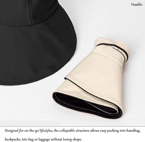 Sun Hats for Womens Wide Brim UV Protection Fishing Hats Packable Reversible Hollow Top Sun Hat for Women onytail Black in Saudi Arabia