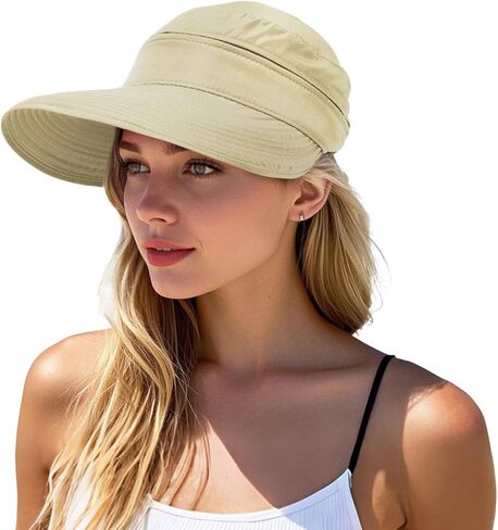 Durio Sun Hat for Women UV Protection Hats Wide Brim Sun Hats Ponytail for Summer Beach Tennis Golf Garden in Kuwait