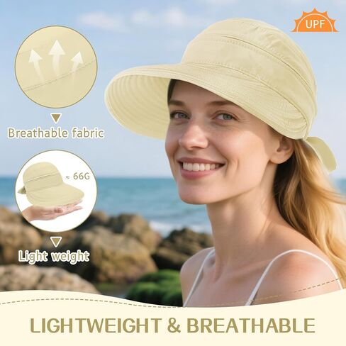 Durio Sun Hat for Women UV Protection Hats Wide Brim Sun Hats Ponytail for Summer Beach Tennis Golf Garden in Kuwait