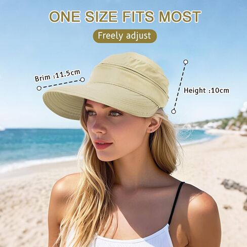 Durio Sun Hat for Women UV Protection Hats Wide Brim Sun Hats Ponytail for Summer Beach Tennis Golf Garden in Kuwait