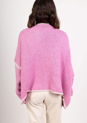 chouyatou Women Fall Open Front Color Block Cardigan Sweater Casual Striped Chunky Knit Oversized Cardigan in Saudi Arabia