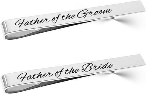 Father of the Bride Groom Gifts from Groom Bride Marriage Wedding Tie Clips for Men Father In Law Tie Bars 2pcs in Saudi Arabia