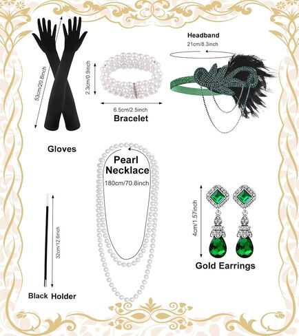 Plulon 6 PCS 1920S Flapper Associaty for Women ، Great Gatsby Flapper Association Asso in Kuwait